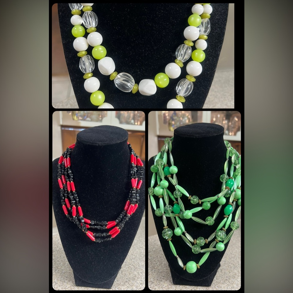 3 Vintage Beaded Necklaces